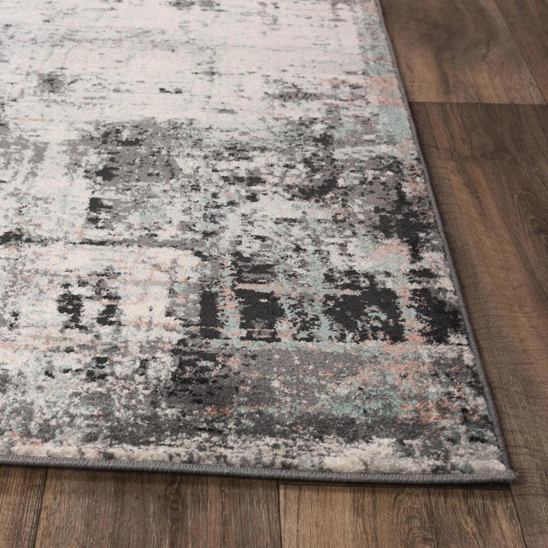 Chue Abstract Gray Kitchen Hallway Runner Rug Area Rugs LOOMLAN By LOOMLAN