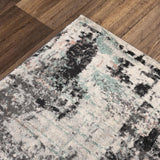 Chue Abstract Gray Kitchen Hallway Runner Rug Area Rugs LOOMLAN By LOOMLAN