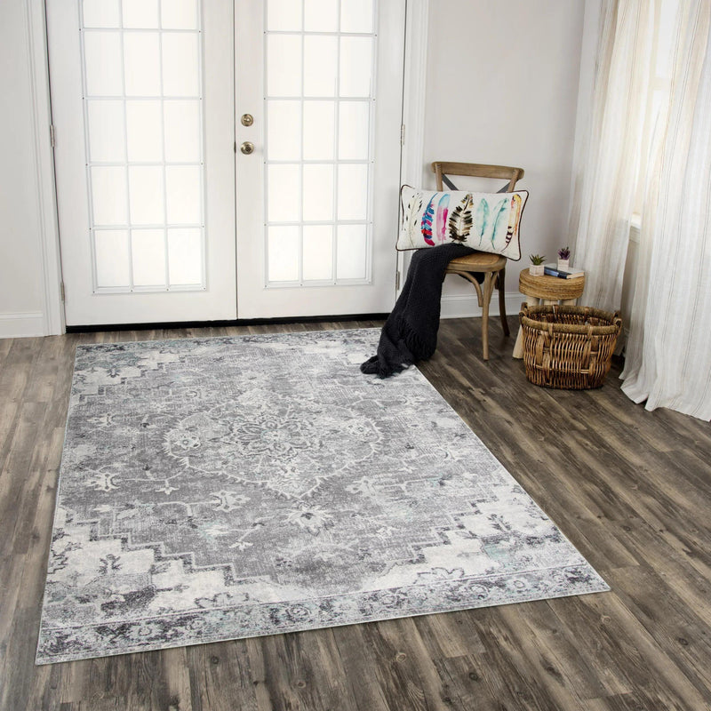 Chun Medallion Gray Kitchen Hallway Runner Rug Area Rugs LOOMLAN By LOOMLAN