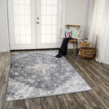 Chur Medallion Gray Kitchen Hallway Runner Rug Area Rugs LOOMLAN By LOOMLAN