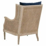 Churchill Club Chair Denim Velvet Natural Gray Birch Cane Accent Chairs LOOMLAN By Essentials For Living