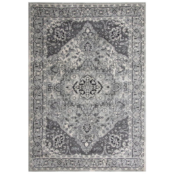 Cian Medallion Gray Kitchen Hallway Runner Rug Area Rugs LOOMLAN By LOOMLAN