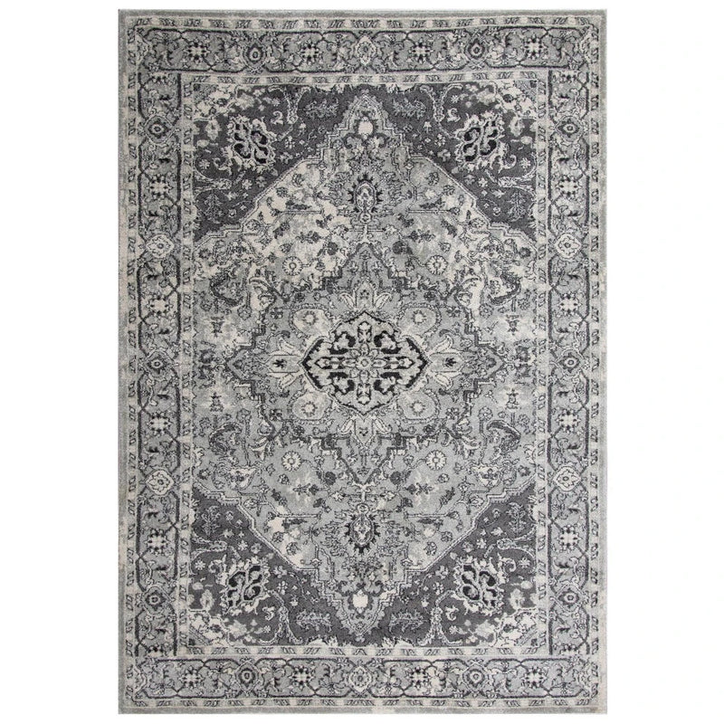 Cian Medallion Gray Kitchen Hallway Runner Rug Area Rugs LOOMLAN By LOOMLAN