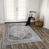 Cian Medallion Gray Kitchen Hallway Runner Rug Area Rugs LOOMLAN By LOOMLAN