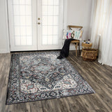 Cibo Medallion Gray Kitchen Hallway Runner Rug Area Rugs LOOMLAN By LOOMLAN