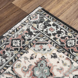 Cibo Medallion Gray Kitchen Hallway Runner Rug Area Rugs LOOMLAN By LOOMLAN