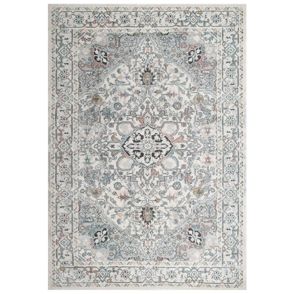 Cici Medallion White Kitchen Hallway Runner Rug Area Rugs LOOMLAN By LOOMLAN