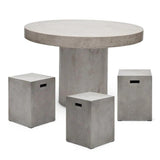 Circa Fiber Reinforced Concrete Round Dining Table Outdoor Dining Tables LOOMLAN By Urbia