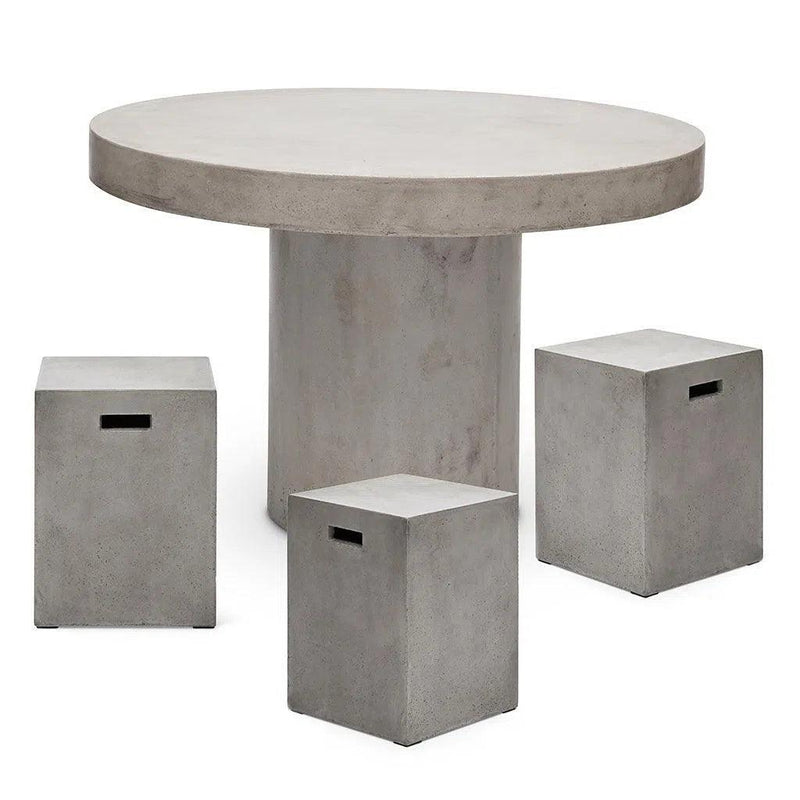 Circa Fiber Reinforced Concrete Round Dining Table Outdoor Dining Tables LOOMLAN By Urbia