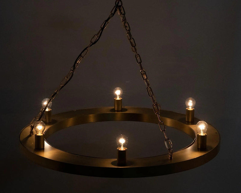 Ciro Metal Chandelier With Brass Finish Chandeliers LOOMLAN By Noir