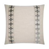 Cirque Ivory Band Ivory Grey Large Throw Pillow With Insert Throw Pillows LOOMLAN By D.V. Kap