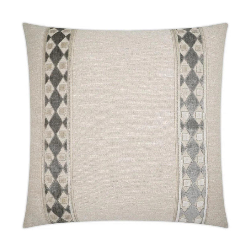 Cirque Ivory Band Ivory Grey Large Throw Pillow With Insert Throw Pillows LOOMLAN By D.V. Kap