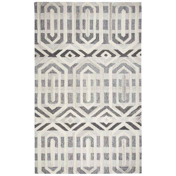 Clap Geometric Gray Large Area Rugs For Living Room Area Rugs LOOMLAN By LOOMLAN