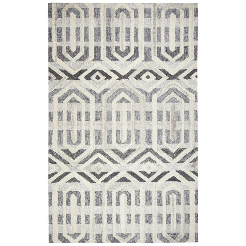 Clap Geometric Gray Large Area Rugs For Living Room Area Rugs LOOMLAN By LOOMLAN