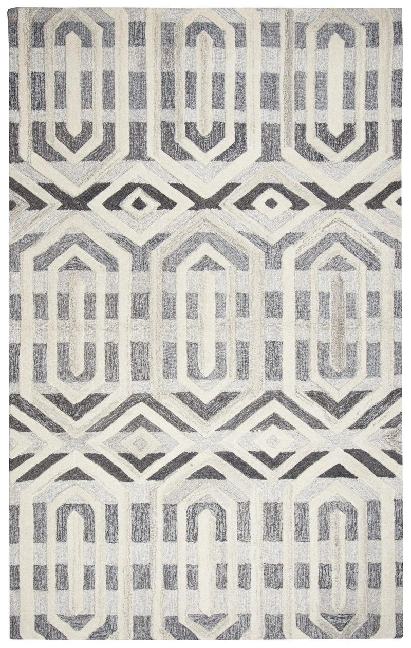 Clap Geometric Gray Large Area Rugs For Living Room Area Rugs LOOMLAN By LOOMLAN