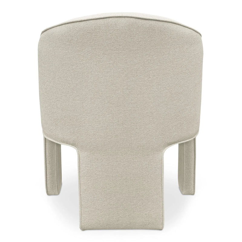 Clara Polyester and Iron Beige Armless Dining Chair Dining Chairs LOOMLAN By Moe's Home