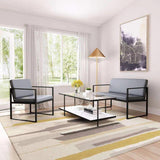 Claremont Sofa Gray in Steel Frame Sofas & Loveseats LOOMLAN By Zuo Modern