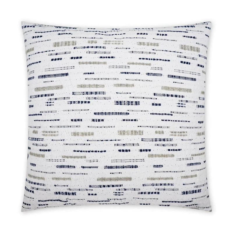 Clarity Beach Stripes White Navy Large Throw Pillow With Insert Throw Pillows LOOMLAN By D.V. Kap