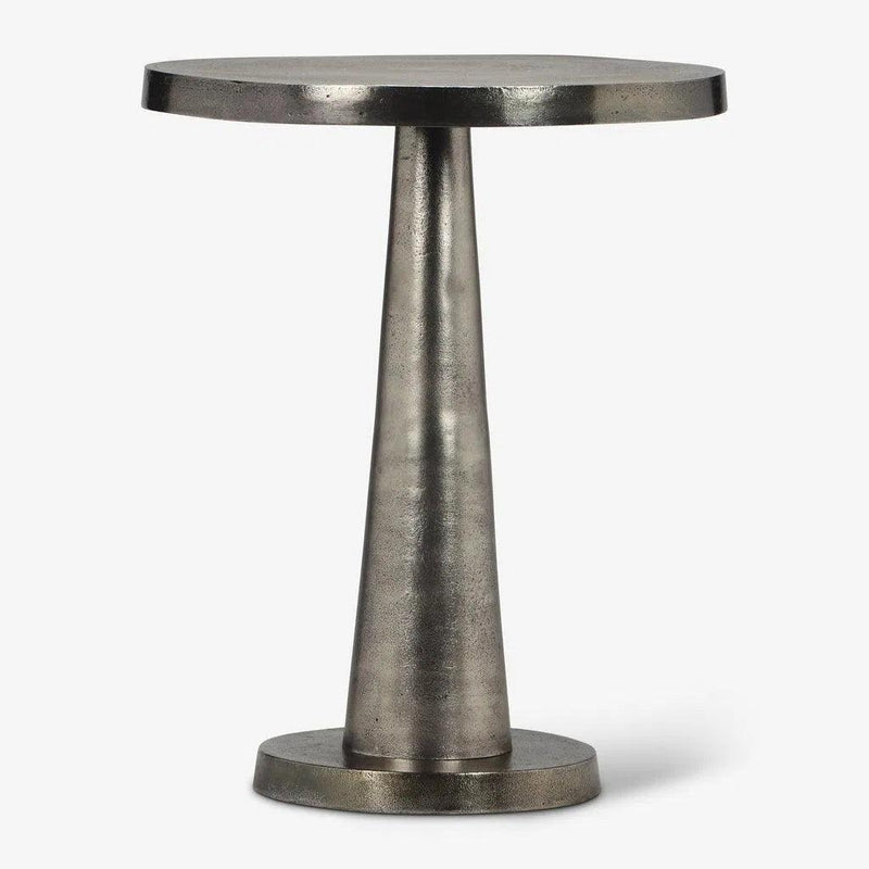 Clark Reclaimed Cast Aluminum Round End Table Side Tables LOOMLAN By Urbia