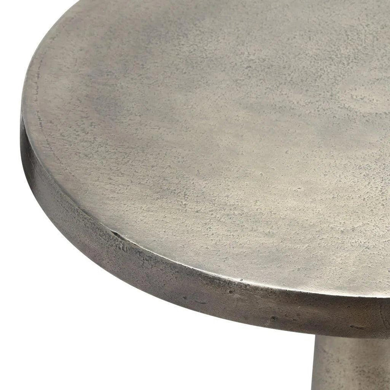 Clark Reclaimed Cast Aluminum Round End Table Side Tables LOOMLAN By Urbia