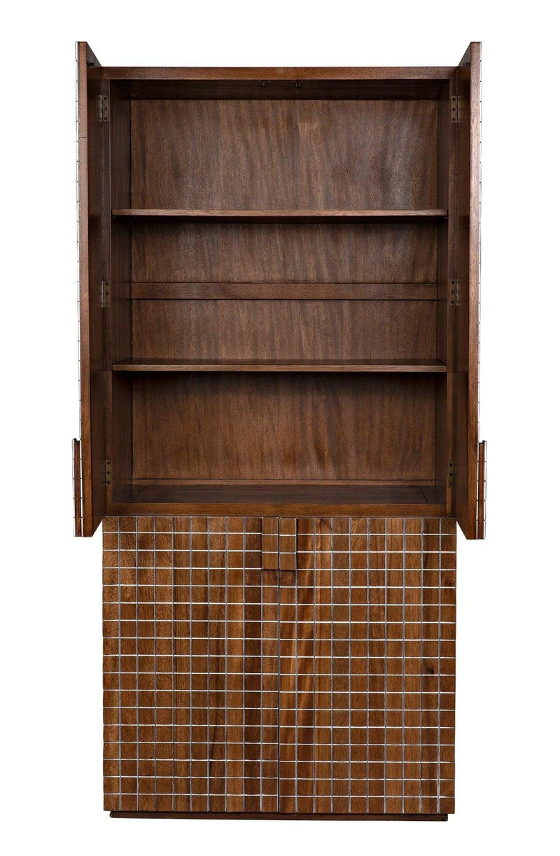 Clash Hutch Armoire Tall Bookcase Cabinet Bookcases LOOMLAN By Noir