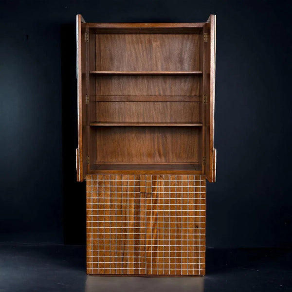 Clash Hutch Armoire Tall Bookcase Cabinet Bookcases LOOMLAN By Noir