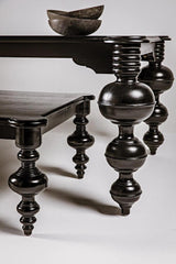 Claudio Wood Black Rectangle Dining Table Dining Tables LOOMLAN By Noir