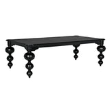 Claudio Wood Black Rectangle Dining Table Dining Tables LOOMLAN By Noir