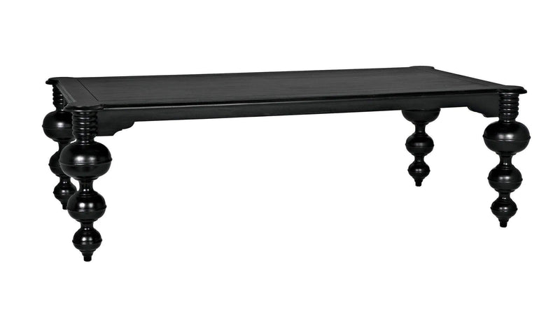 Claudio Wood Black Rectangle Dining Table Dining Tables LOOMLAN By Noir