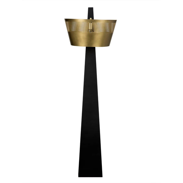 Claudius Floor Lamp, Black of Brass Finished Steel Floor Lamps LOOMLAN By Noir