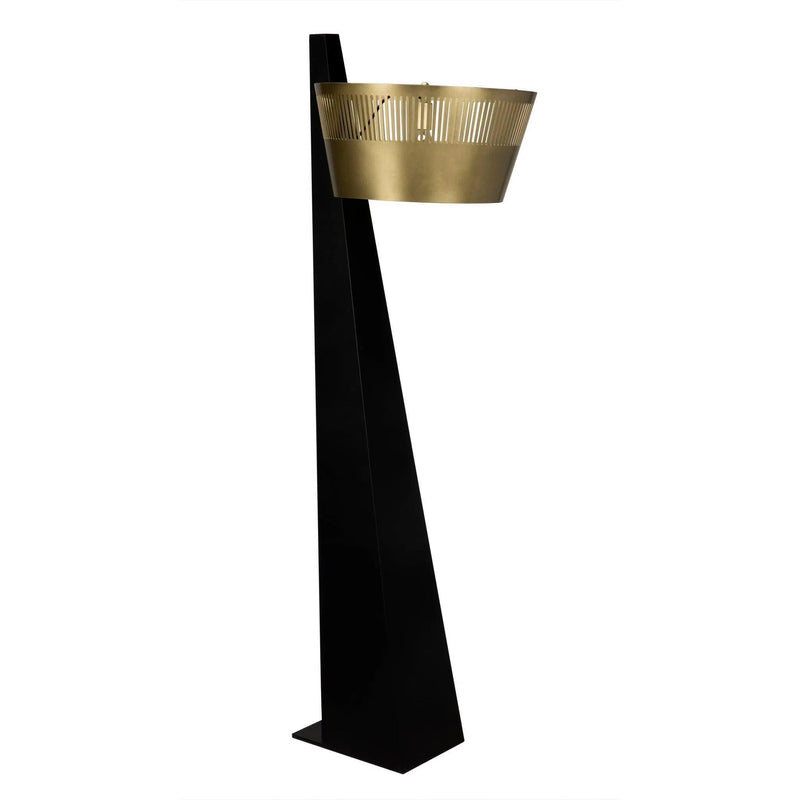 Claudius Floor Lamp, Black of Brass Finished Steel Floor Lamps LOOMLAN By Noir