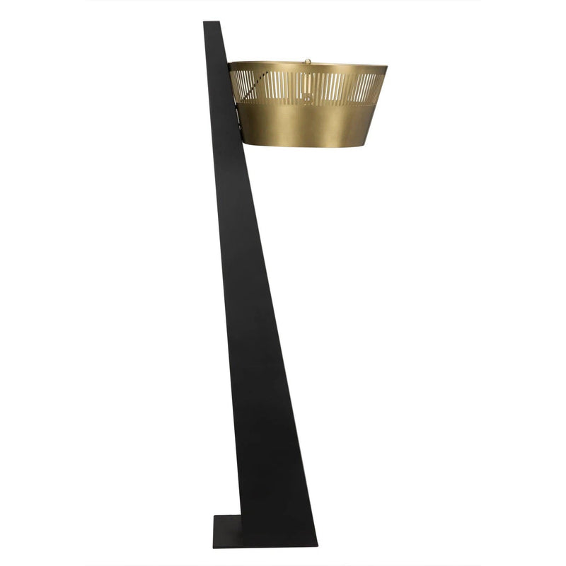 Claudius Floor Lamp, Black of Brass Finished Steel Floor Lamps LOOMLAN By Noir