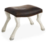 Claw Leg Saddle Wood Foot Stool Poufs and Stools LOOMLAN By Noir