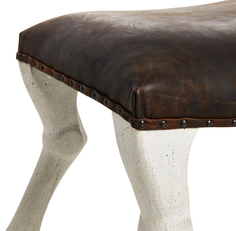 Claw Leg Saddle Wood Foot Stool Poufs and Stools LOOMLAN By Noir