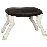 Claw Leg Saddle Wood Foot Stool Poufs and Stools LOOMLAN By Noir