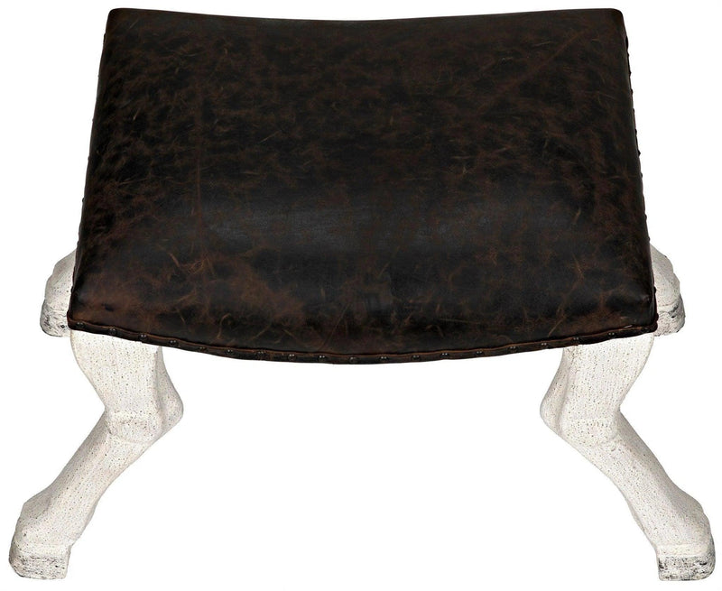 Claw Leg Saddle Wood Foot Stool Poufs and Stools LOOMLAN By Noir