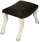 Claw Leg Saddle Wood Foot Stool Poufs and Stools LOOMLAN By Noir