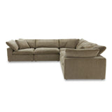 Clay Classic Polyester and Wood Green L Modular Sectional Modular Sofas LOOMLAN By Moe's Home