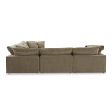 Clay Classic Polyester and Wood Green L Modular Sectional Modular Sofas LOOMLAN By Moe's Home