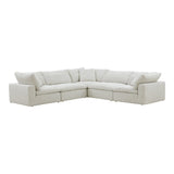 Clay L-Shaped Polyester Upholstered Grey Modular Sectional Modular Sofas LOOMLAN By Moe's Home