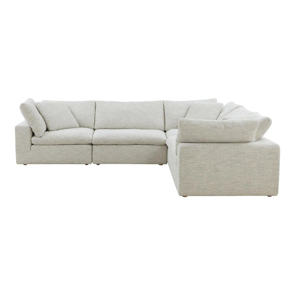 Clay L-Shaped Polyester Upholstered Grey Modular Sectional Modular Sofas LOOMLAN By Moe's Home