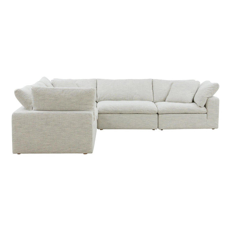 Clay L-Shaped Polyester Upholstered Grey Modular Sectional Modular Sofas LOOMLAN By Moe's Home