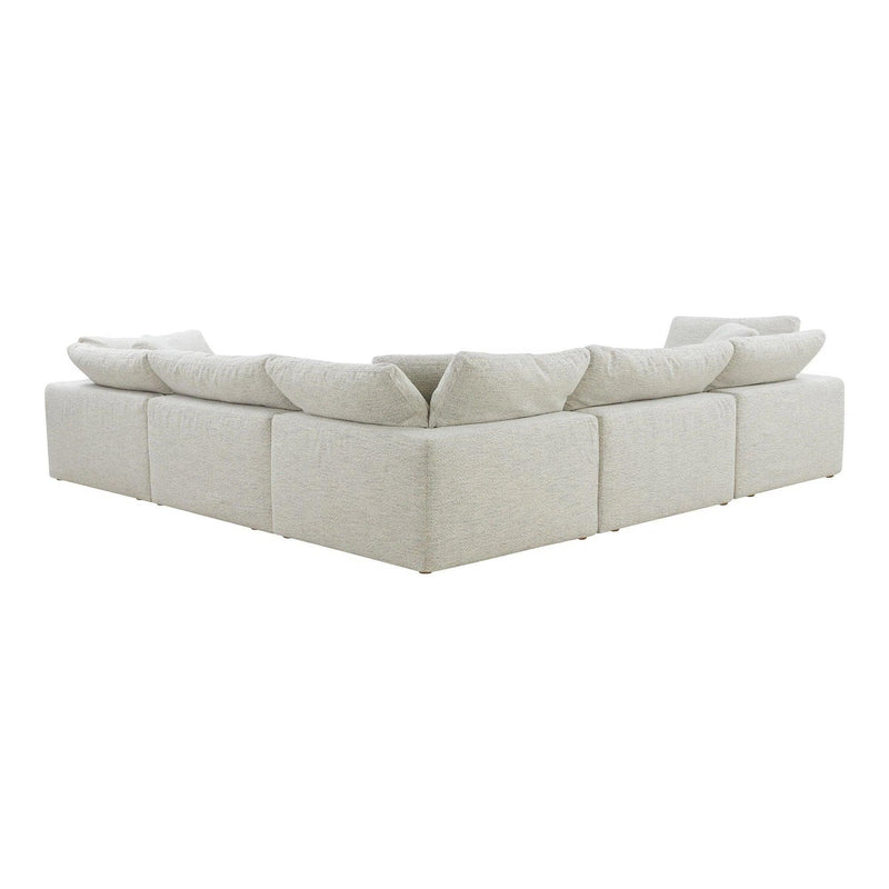 Clay L-Shaped Polyester Upholstered Grey Modular Sectional Modular Sofas LOOMLAN By Moe's Home