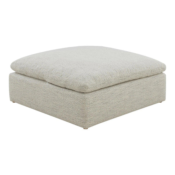 Clay Neverfear Light Grey Terra Condo Modular Ottoman Performance Fabric Ottomans LOOMLAN By Moe's Home