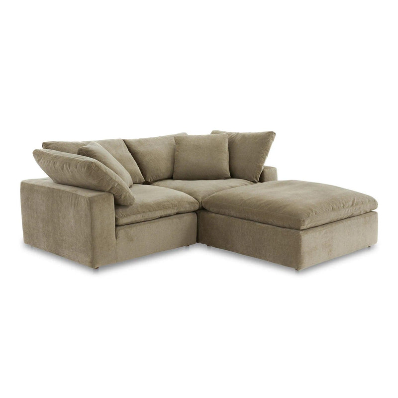 Clay Nook Polyester and Wood Green Modular Sectional Modular Sofas LOOMLAN By Moe's Home