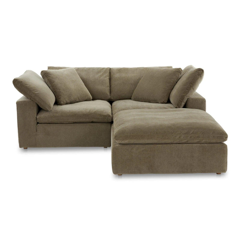 Clay Nook Polyester and Wood Green Modular Sectional Modular Sofas LOOMLAN By Moe's Home