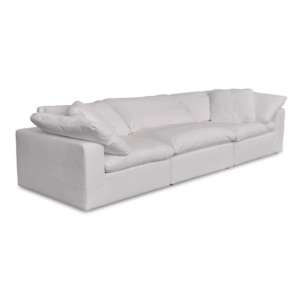 Clay Polyester and Wood White Modular Sofa Modular Sofas LOOMLAN By Moe's Home