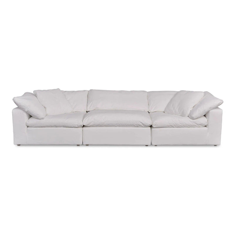 Clay Polyester and Wood White Modular Sofa Modular Sofas LOOMLAN By Moe's Home