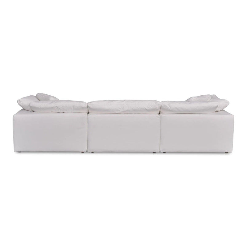 Clay Polyester and Wood White Modular Sofa Modular Sofas LOOMLAN By Moe's Home