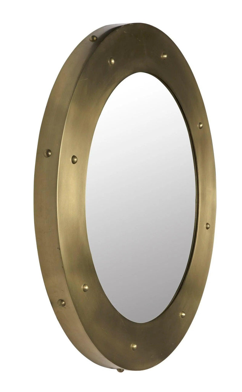 Clay Steel Vertical Large Mirror With Brass Finish Wall Mirrors LOOMLAN By Noir